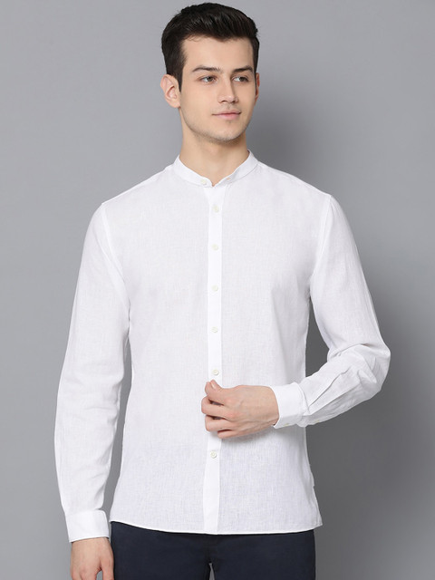 

LINDBERGH Men White Slim Fit Solid Casual Shirt