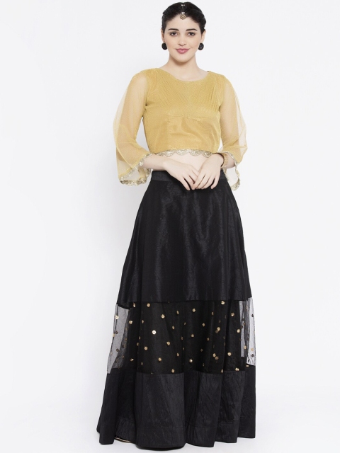 

studio rasa Black & Gold-coloured Ready to Wear Lehenga with Blouse