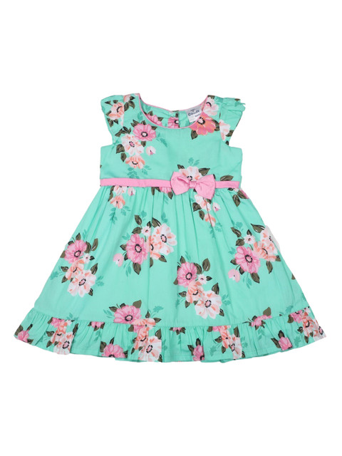 

Doodle Girls Green Floral Printed Fit and Flare Dress