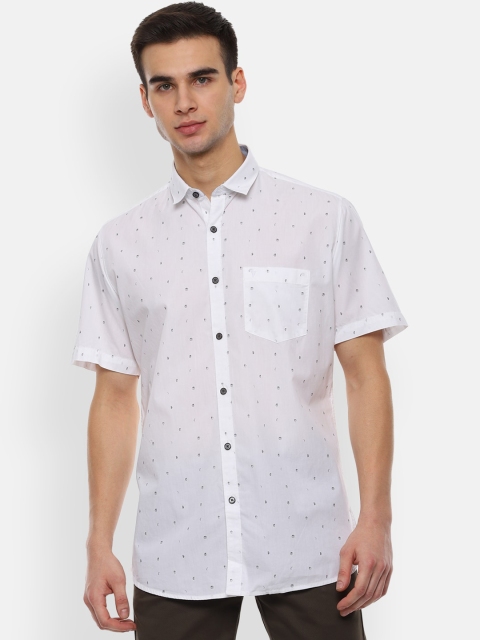 

Van Heusen Sport Men White & Grey Printed Antiviral Slim Fit Shirt