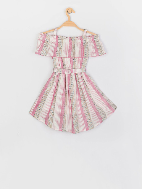 

Peppermint Girls Pink Striped A-Line Dress