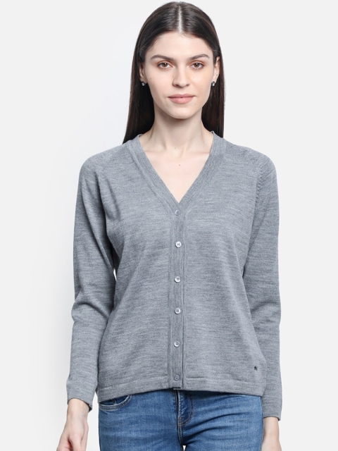 

Monte Carlo Women Grey Solid Cardigan Sweater