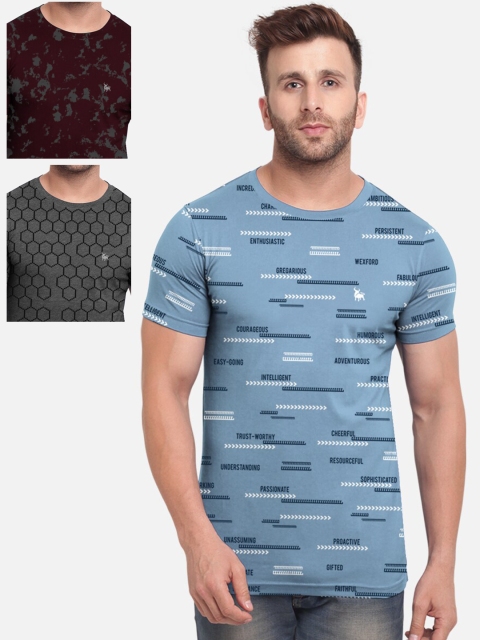 

BULLMER Men Multicoloured Pack of 3 Printed T-shirt, Multi