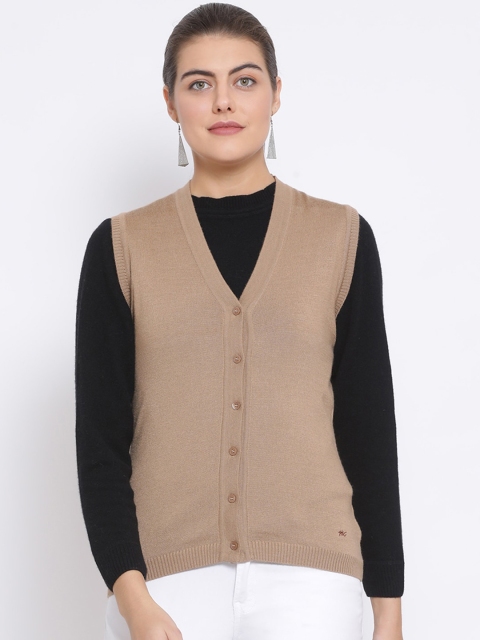 

Monte Carlo Women Camel Brown Solid Cardigan Sweater