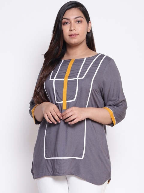 

Amydus Women's Grey & White Printed Tunic
