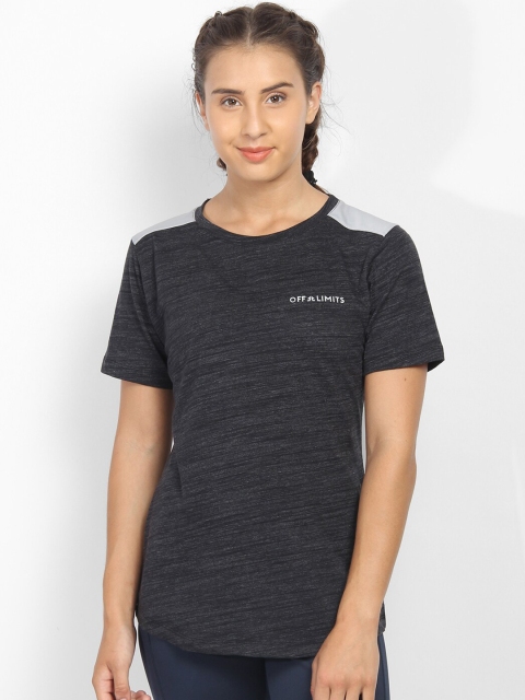 

OFF LIMITS Men Grey Solid Round Neck T-shirt