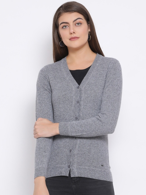 

Monte Carlo Women Grey Solid Cardigan Sweater