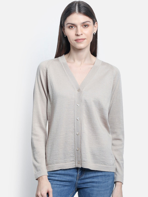 

Monte Carlo Women Grey Solid Cardigan Sweater