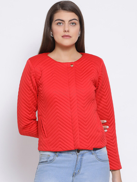 

Monte Carlo Women Red Self Design Tailored Jacket