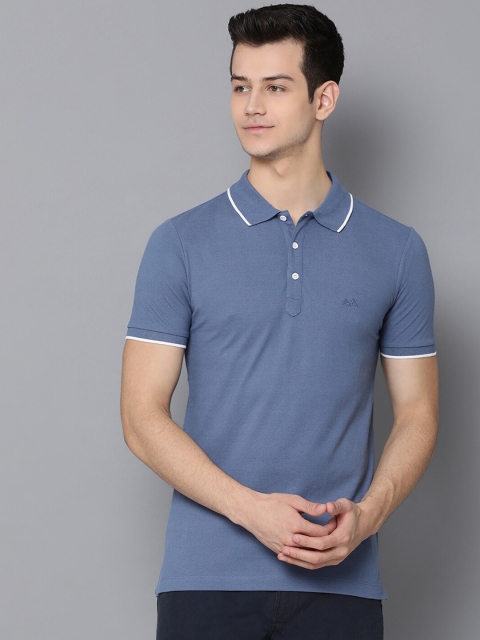 

LINDBERGH Men Blue Solid Polo Collar T-shirt