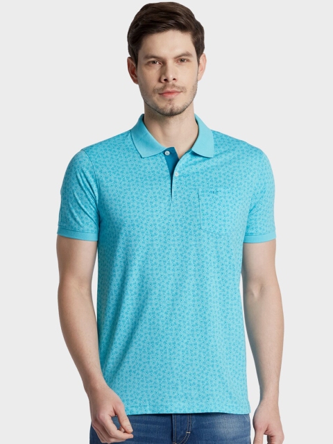 

ColorPlus Men Blue Printed Polo Collar T-shirt