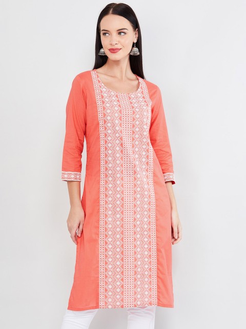 

max Women Coral Printed Straight Kurta