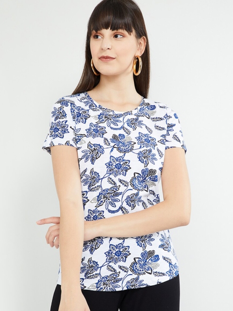 

max Women Blue Floral Printed Top
