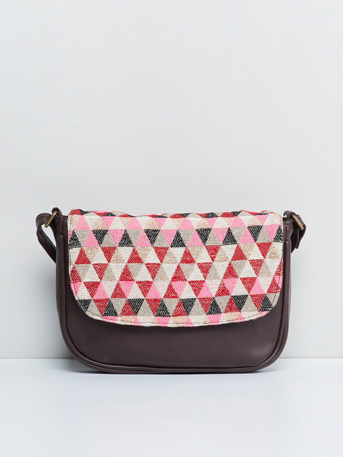 

max Brown & Pink Printed Sling Bag