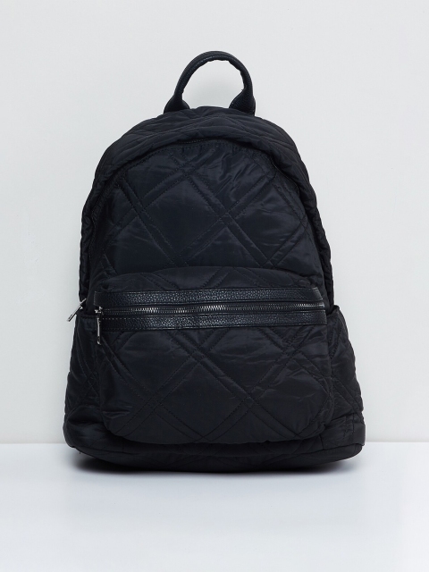 

max Women Black Textured Backpack