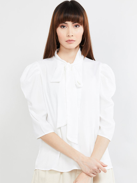 

max Women White Solid Top