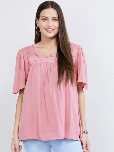 

max Women Pink Solid Top