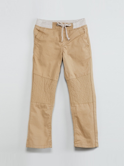 

max Boys Beige Regular Fit Solid Regular Trousers