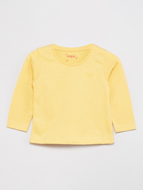 

max Girls Yellow Solid Top