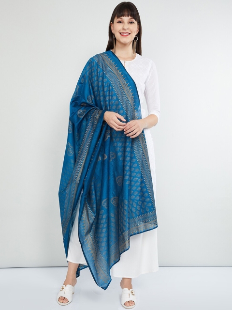 

max Women Blue Printed Dupatta