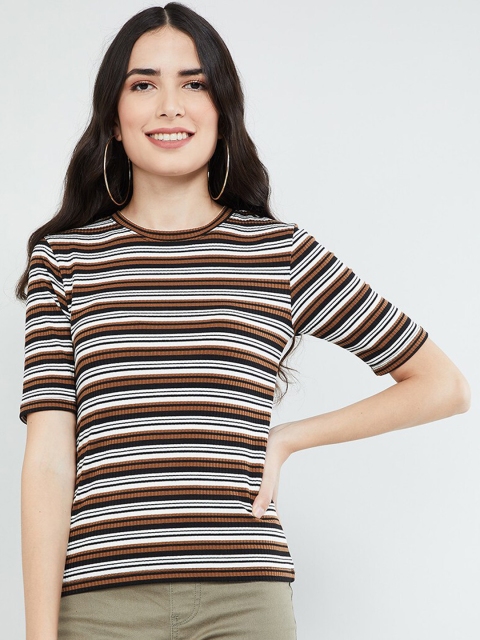 

max Women Black & White Striped Top