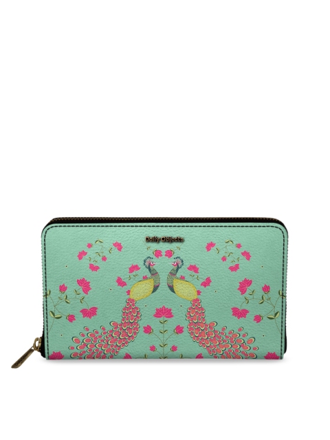 

DailyObjects Women Green & Pink Printed Zip Around Wallet