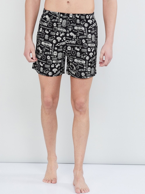 

max Men Black & White Printed Boxers BGPA19BX03BLACK