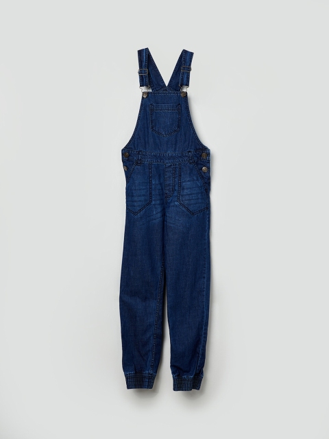 

max Boys Blue Solid Denim Dungaree