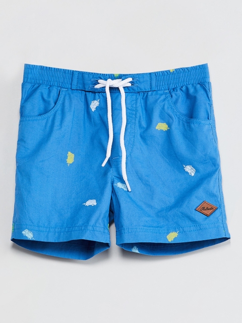 

max Boys Blue Printed Regular Fit Regular Shorts