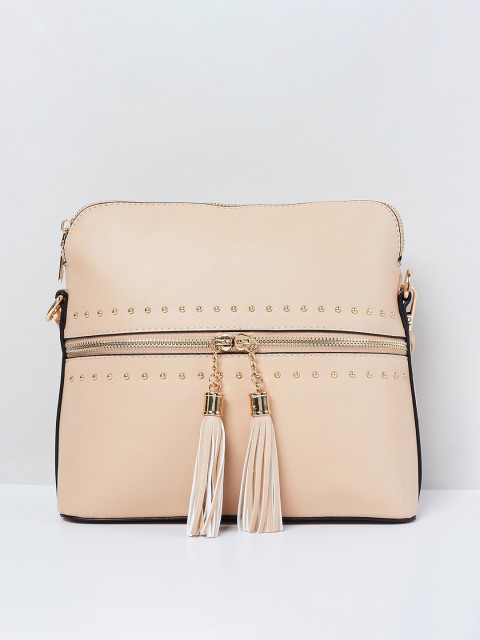 

max Beige Solid Sling Bag