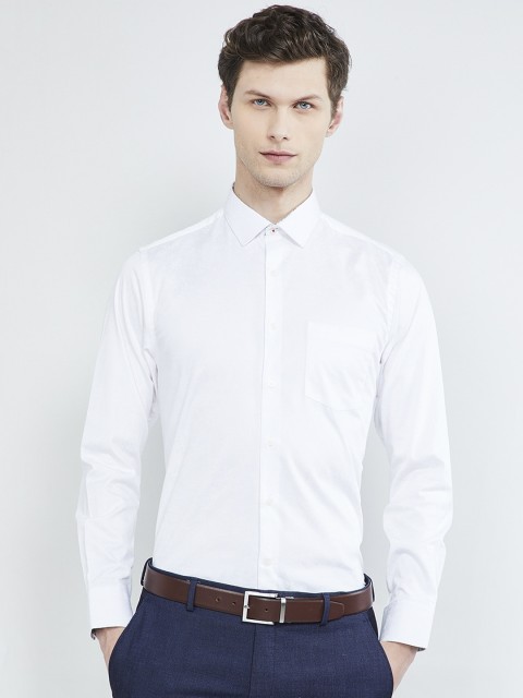 

max Men White Slim Fit Solid Formal Shirt