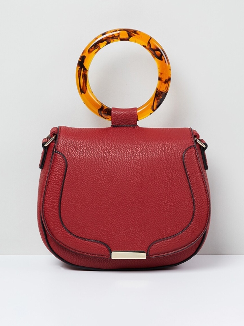 

max Red Textured Sling Bag