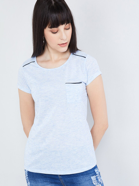 

max Women Blue Solid Top