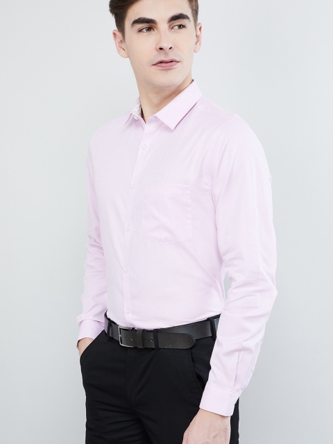 

max Men Pink Slim Fit Solid Formal Shirt