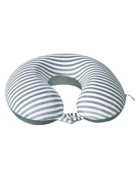 

Story@home Unisex Grey & White Striped U-Shaped Memory Foam Travel Neck Pillow