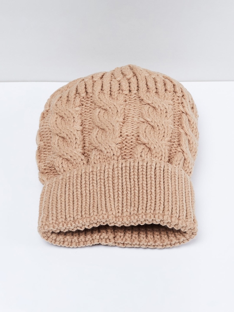 

max Women Beige Solid Beanie