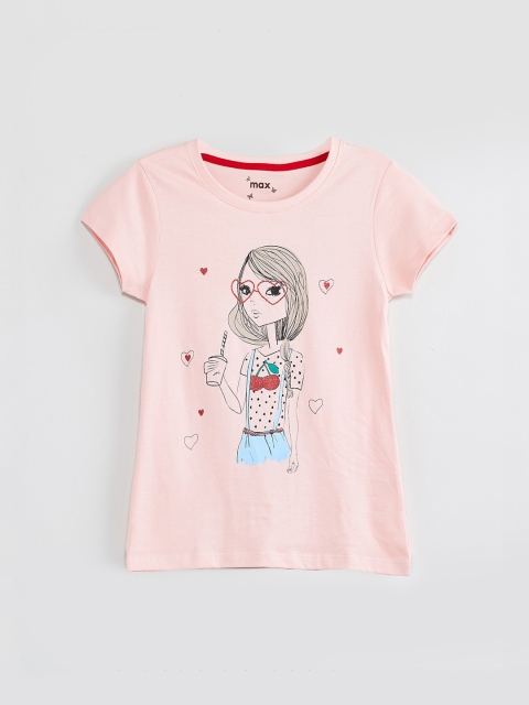

max Girls Pink Printed Top