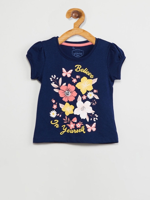 

max Girls Blue Floral Printed Top