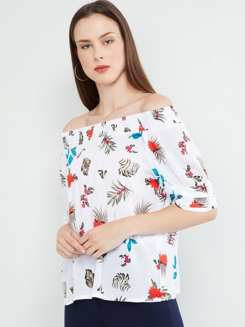 

max Women Off-White Printed Bardot Top