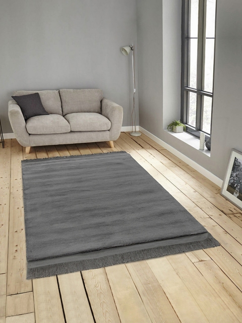 

KLOTTHE Grey Solid Shaggy Carpet