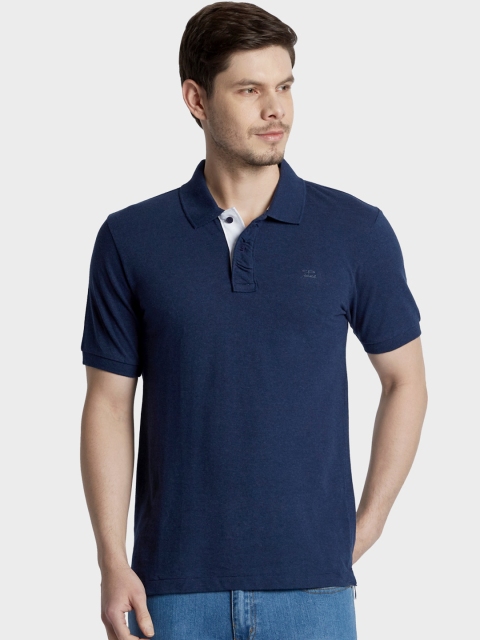 

ColorPlus Men Blue Solid Polo Collar T-shirt