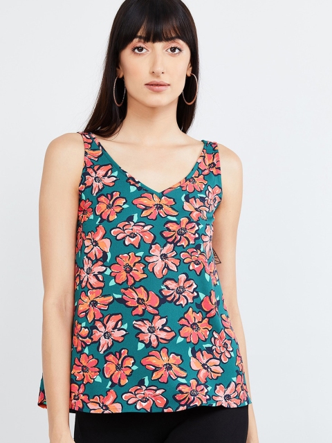 

max Women Blue & Pink Printed Top
