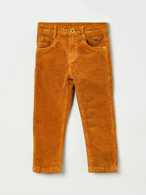 

max Boys Yellow Regular Fit Corduroy Regular Trousers