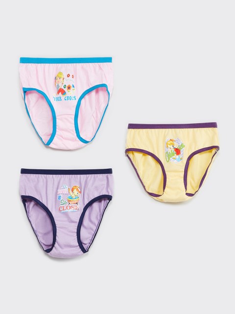 

max Girls Pack Of 3 Assorted Basic Briefs M19CIN13MULTI