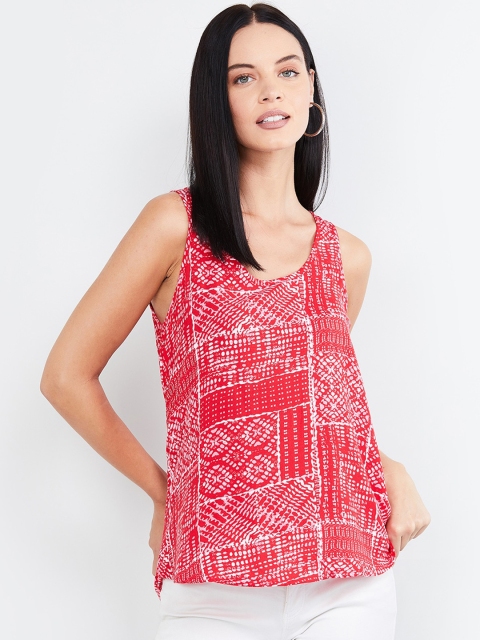 

max Women Red Printed A-Line Top