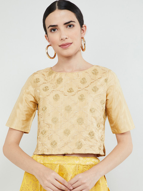

max Women Gold-Toned Embroidered Top