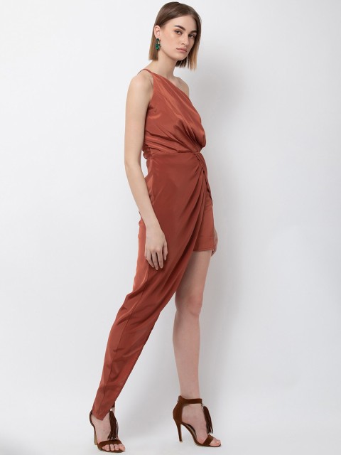 

DODO & MOA Women Brown Solid Basic Jumpsuit