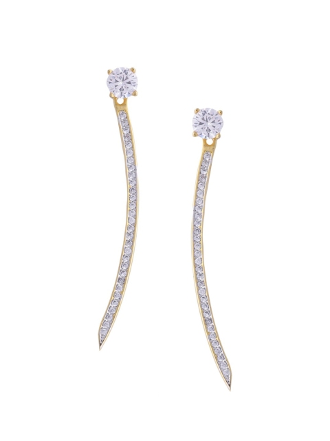 

Tistabene Gold-Toned & White Contemporary Drop Earrings