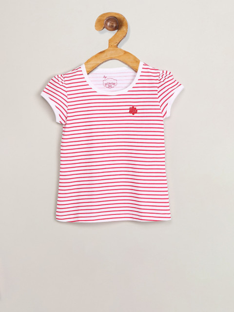 

max Girls Pink & White Striped Top