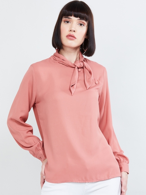 

max Women Pink Solid Top